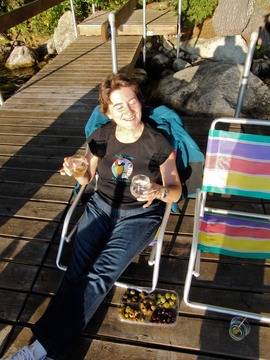 Kathy on the dock