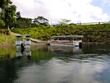 Boats ready to cross Lake Arenal