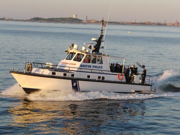 Police boat on the harbor