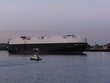 Cargo ship leaving the harbor