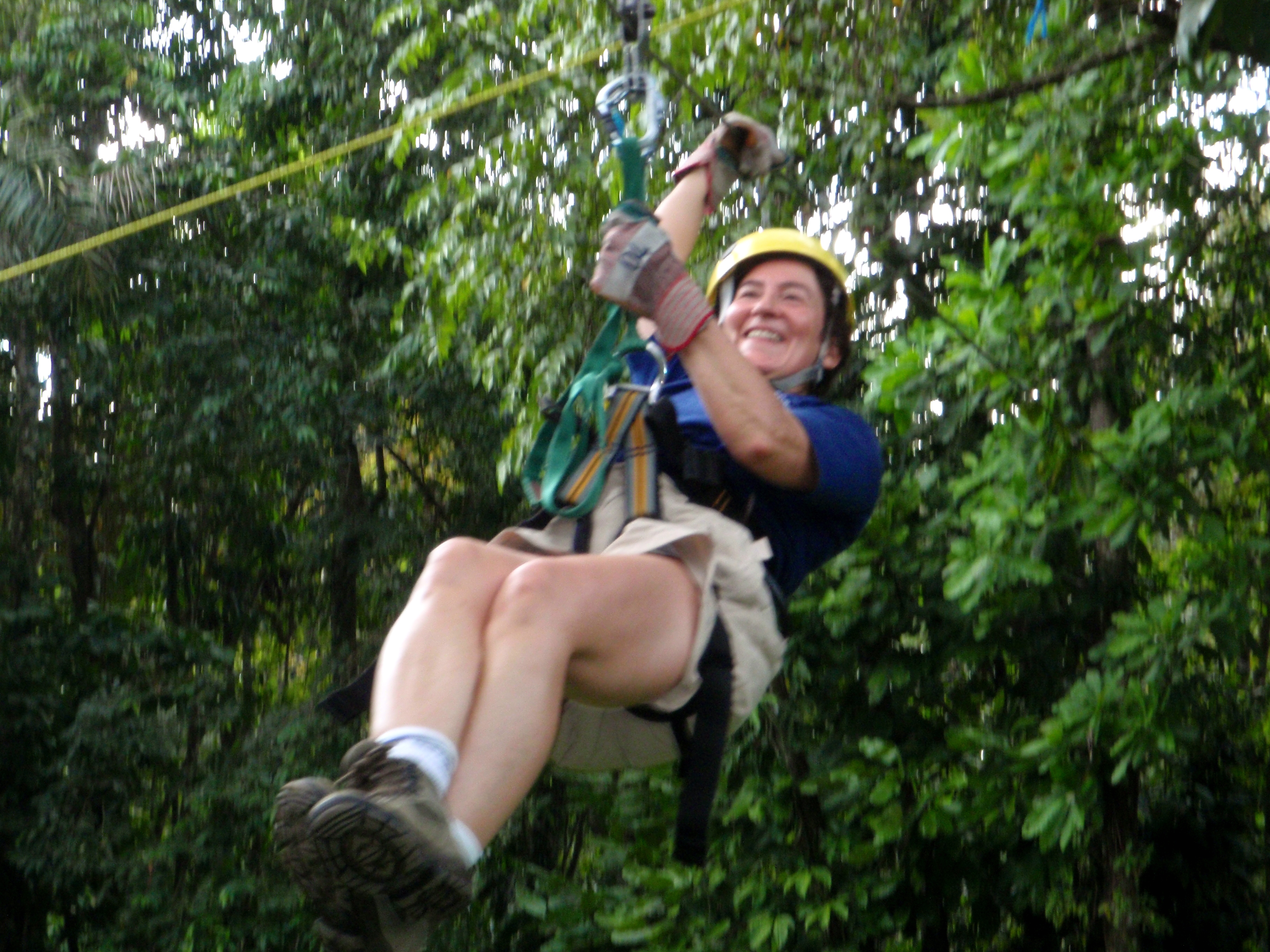 Kathy on the zipline