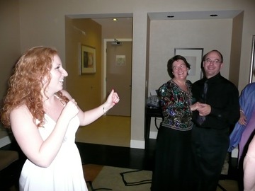Emilie serenades while K&B dance
