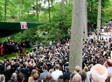 Mortarboards flying