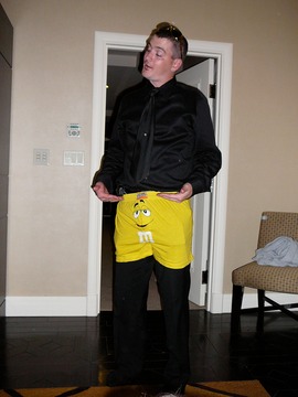 Jeff models M&M boxers