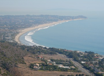 Zuma Beach and Point Dume.  That's probably Palos Verdes in the distance