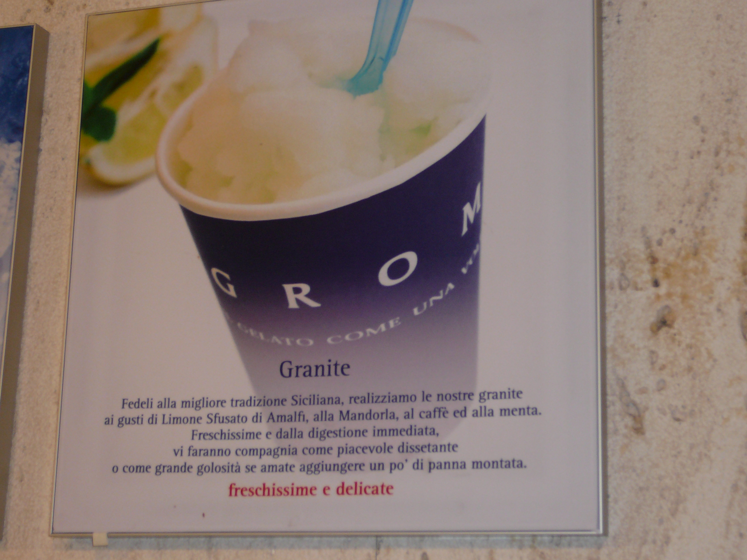 Upscale gelato & granite