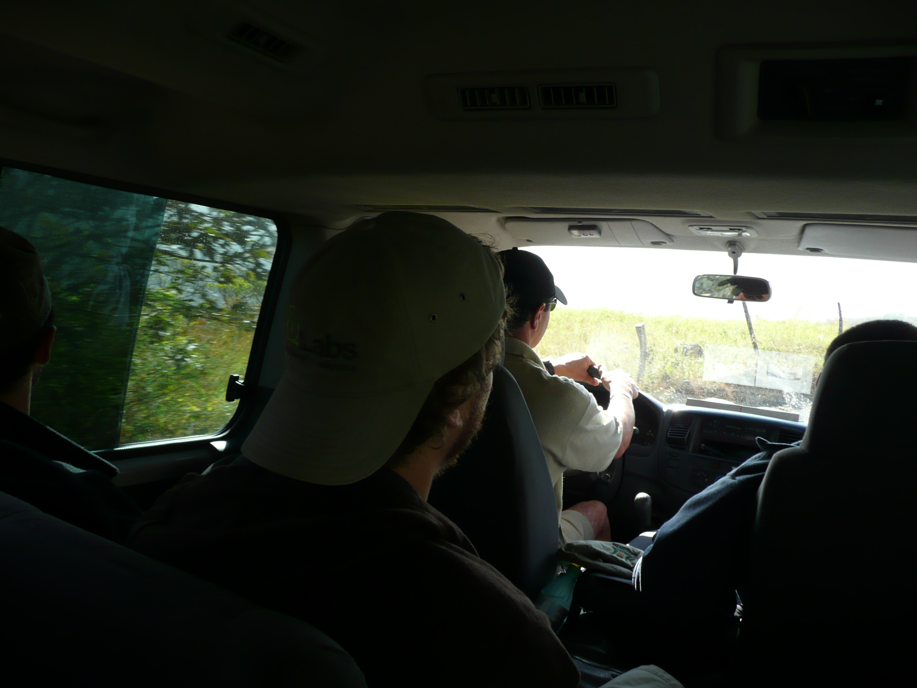 In the van