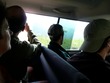 In the van