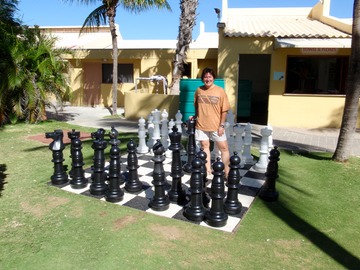 Kath and the big chess set
