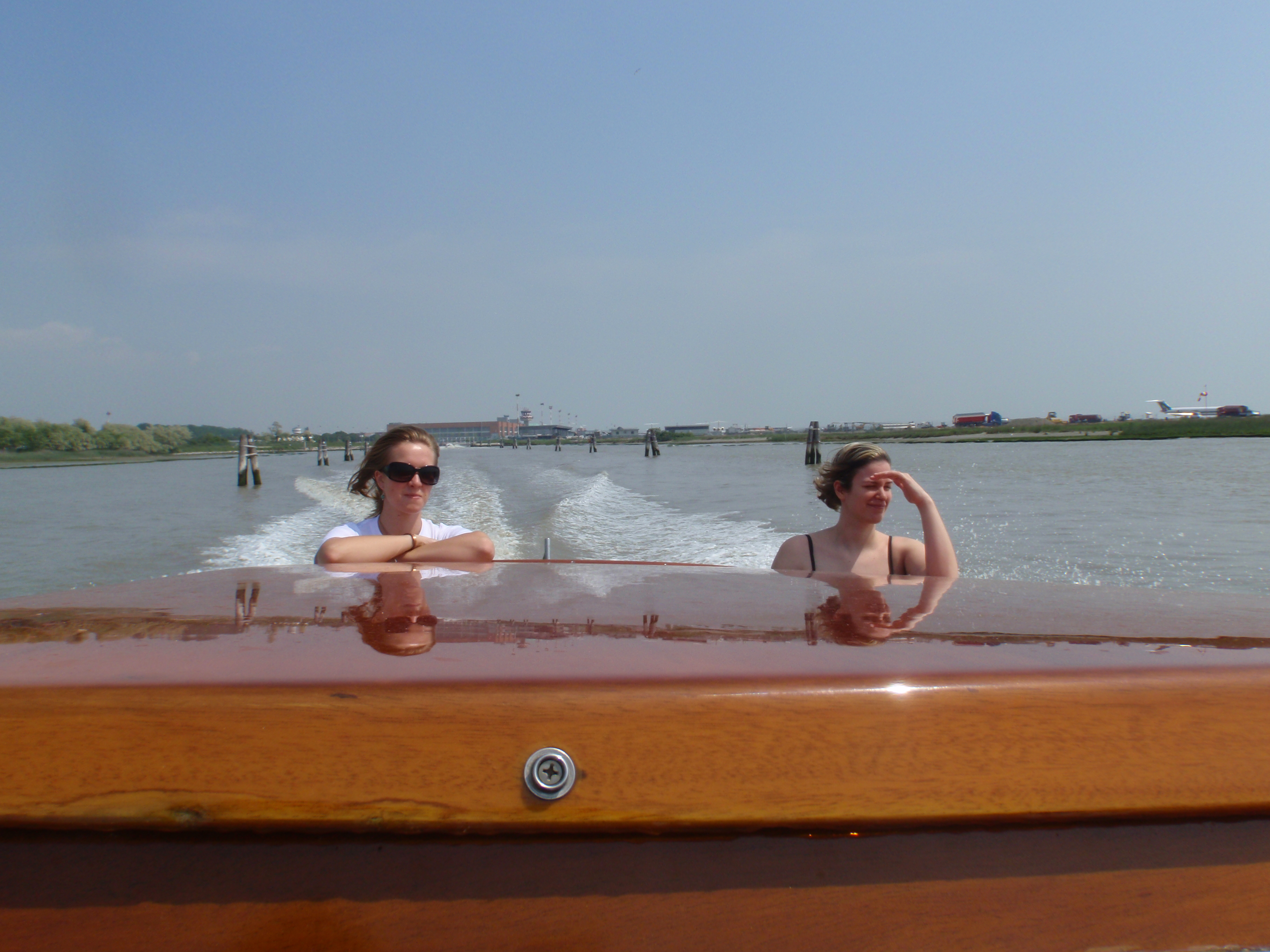 Jessica & Ariana in the water taxi