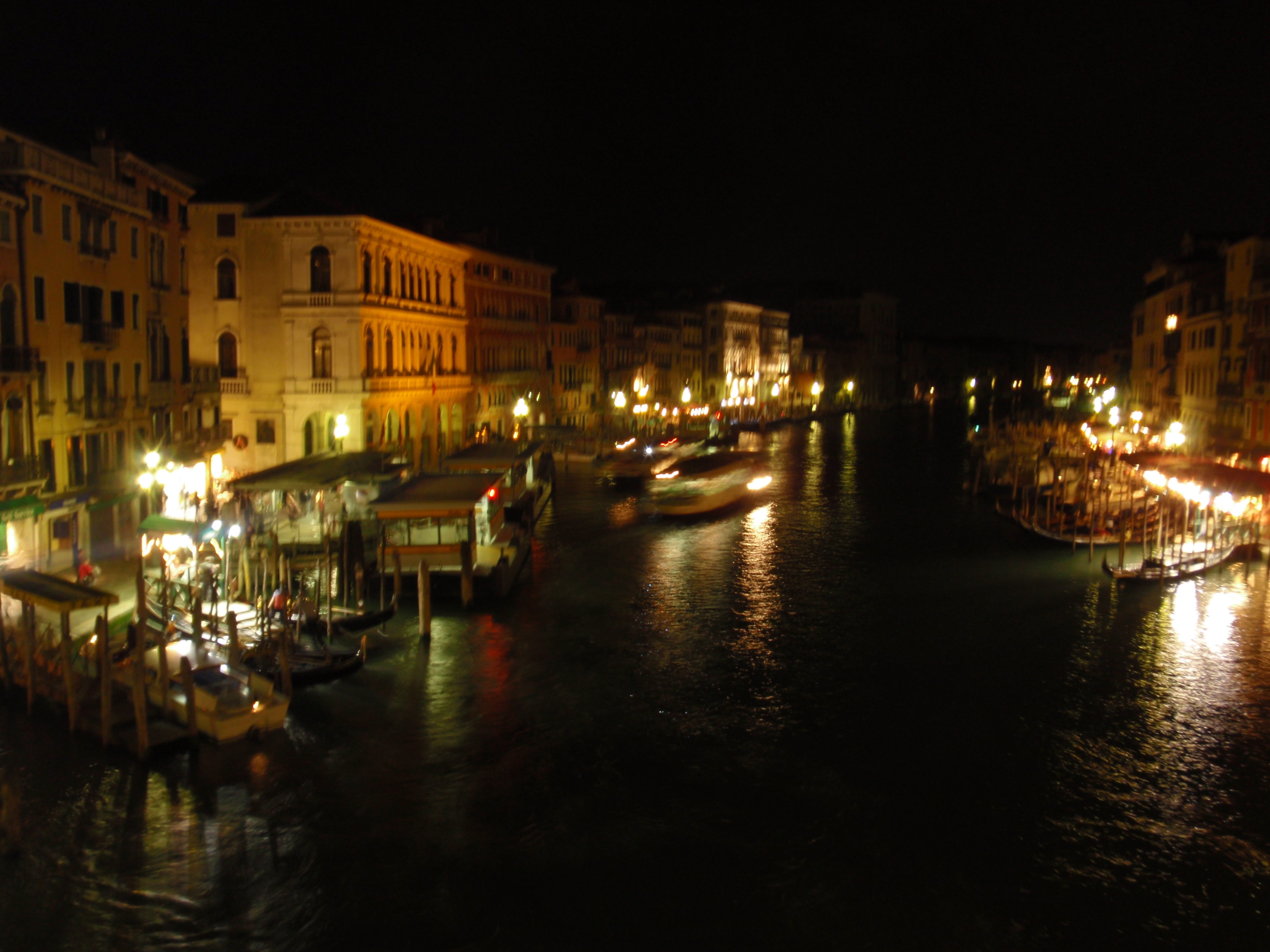 Grand Canal from Rialto at night