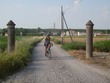 Kathy on the gravel path to Ferrara