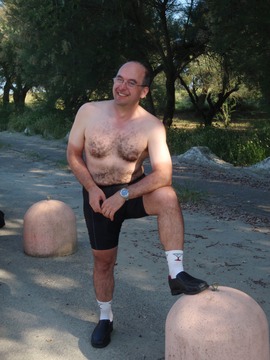 Ben shows off tan and socks