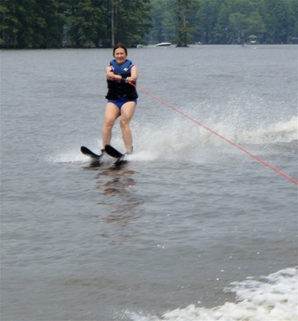 Kathy skiing