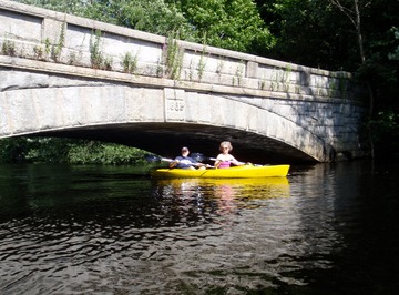 Rick & Gitte under the Nashawtuck Rd. bridge