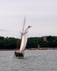 Schooner in front of old Hammond Castle