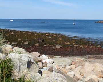 Fishing boat & sailboat in Loblolly bay