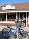 Kathy comes out of the candy store in Rockport