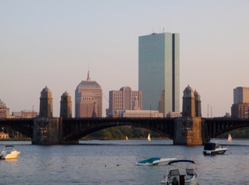 Old & New Hancock Bldgs & Longfellow Bridge