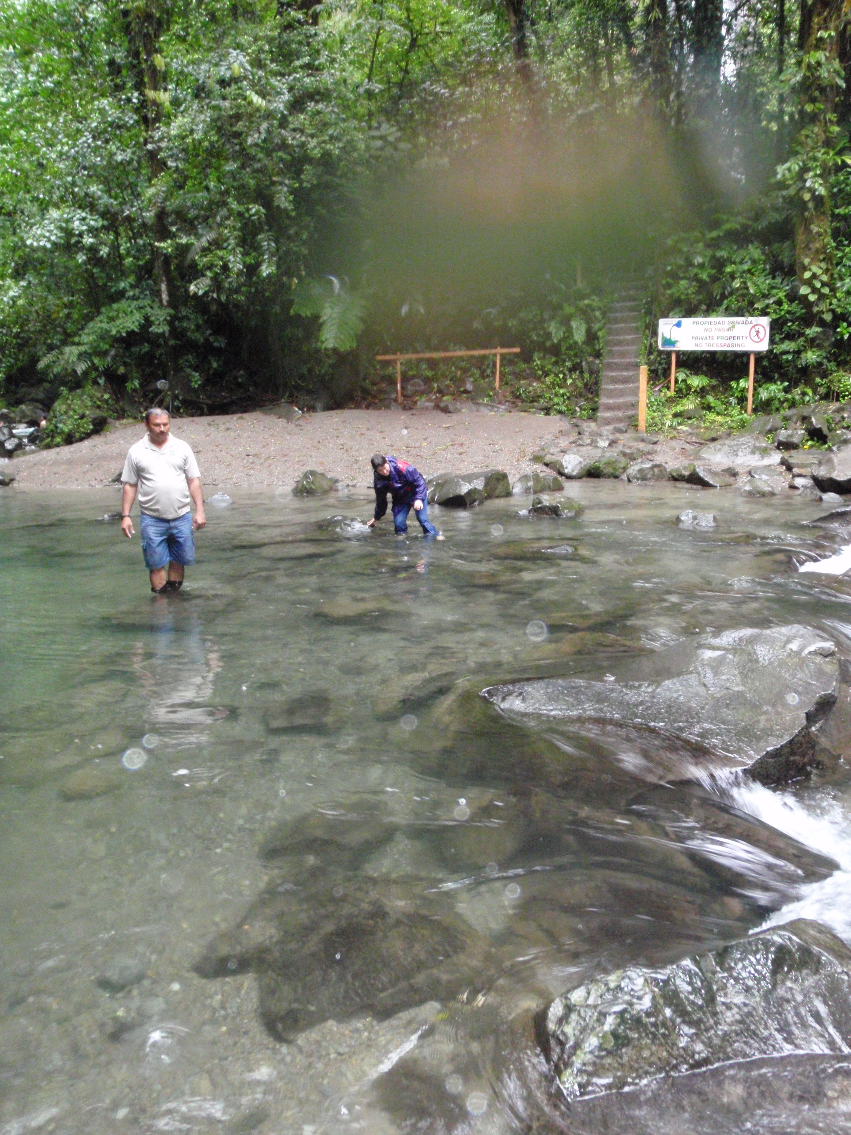 Kathy fordds the stream 