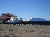 Loaded on a barge...