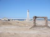 The old shipping pier.  The salt conveyor ran in the trough.