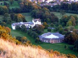 Looking down on a large estate from Arthur's Seat.