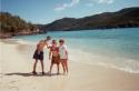 Erik, Emilie, and Gitte at the beach.