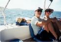 Rick and Gitte, with Ariana flaked out behind.
