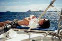 Ross soaks up rays.