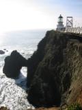 The Bonita Lighthouse and the suspension bridge out to it.