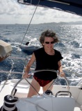 Jeannette at the wheel.